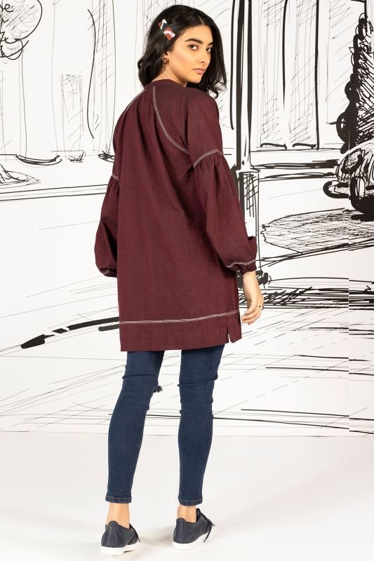 Yarn Dyed Dyed Embroidered Kurti