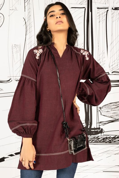 Yarn Dyed Dyed Embroidered Kurti