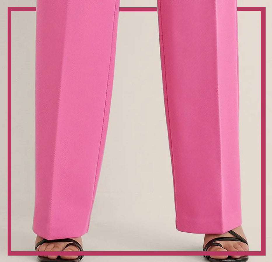 Bustangi - Pink Unstitched Cambric Trouser