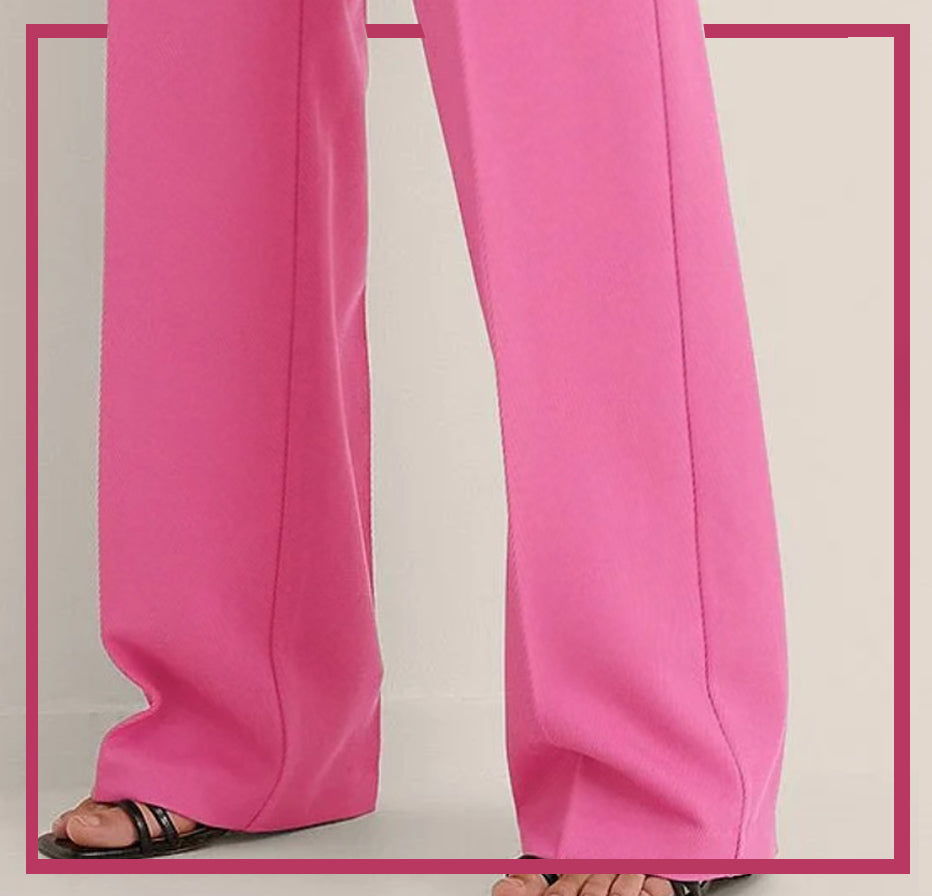 Bustangi - Pink Unstitched Cambric Trouser