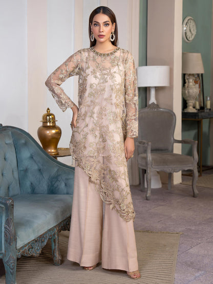 3 Piece Net Suit-Embroidered(Pret)