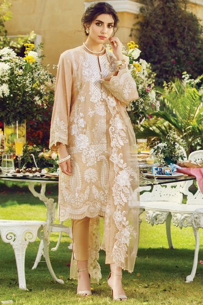 3 Pc Embroidered Cotton Slub Suit