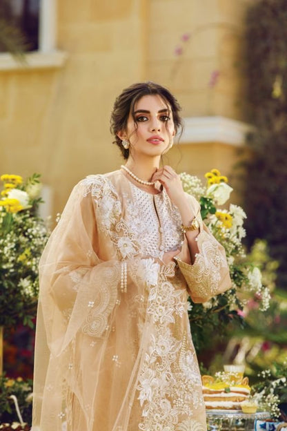 3 Pc Embroidered Cotton Slub Suit