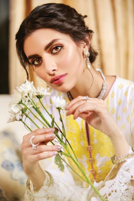 3 Pc Embroidered Cotton Satin Suit