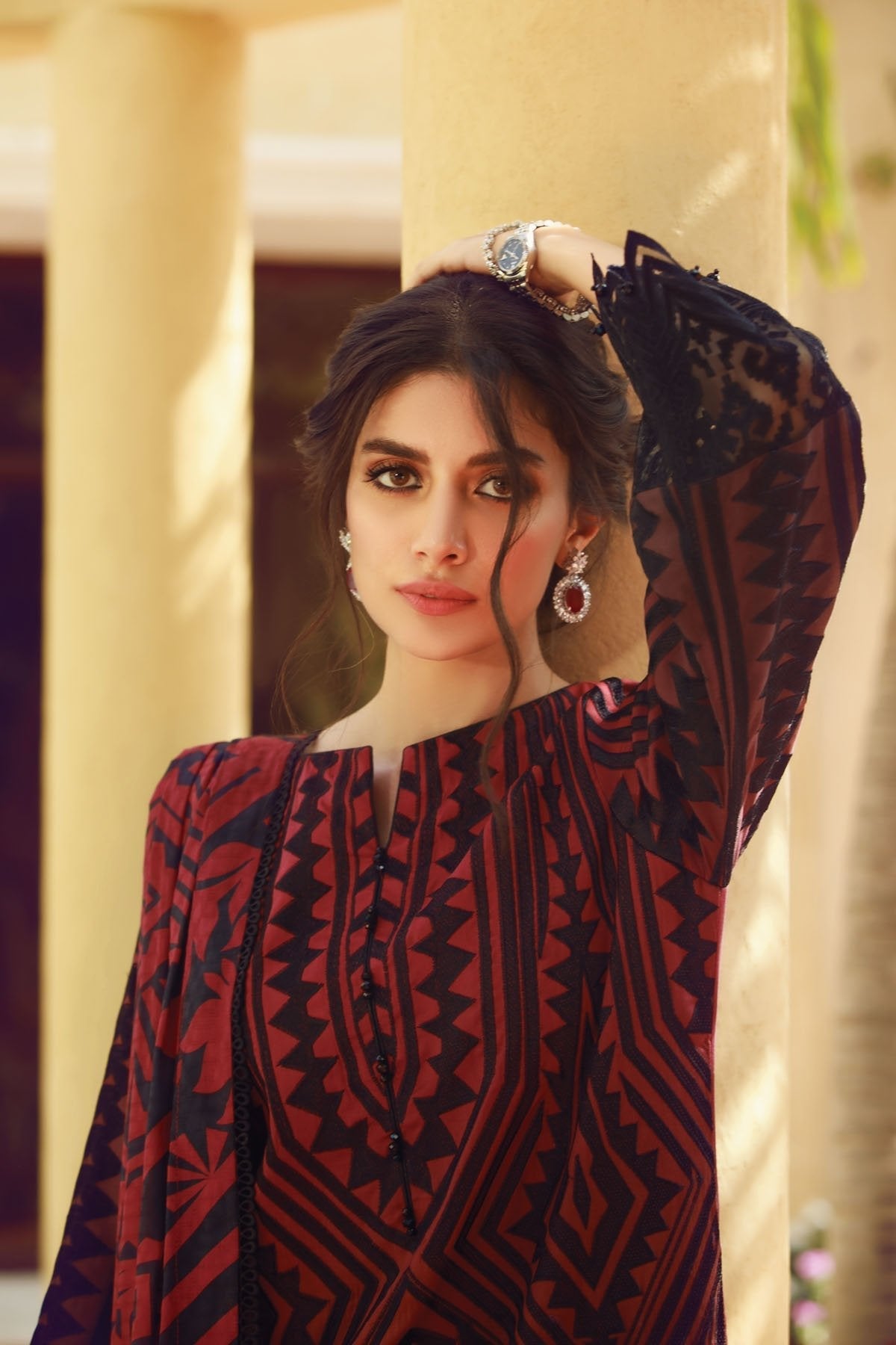 Alkaram - 3 Pc Embroidered Cotton Satin Suit With Jacquard Net Dupatta