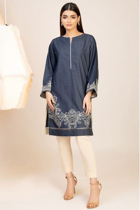 Printed Denim Kurti