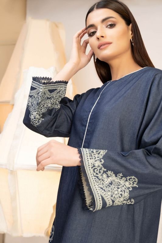 Printed Denim Kurti