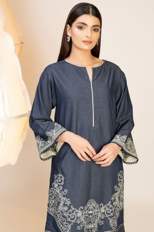 Printed Denim Kurti