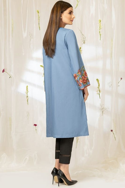 Dyed Embroidered Denim Kurti
