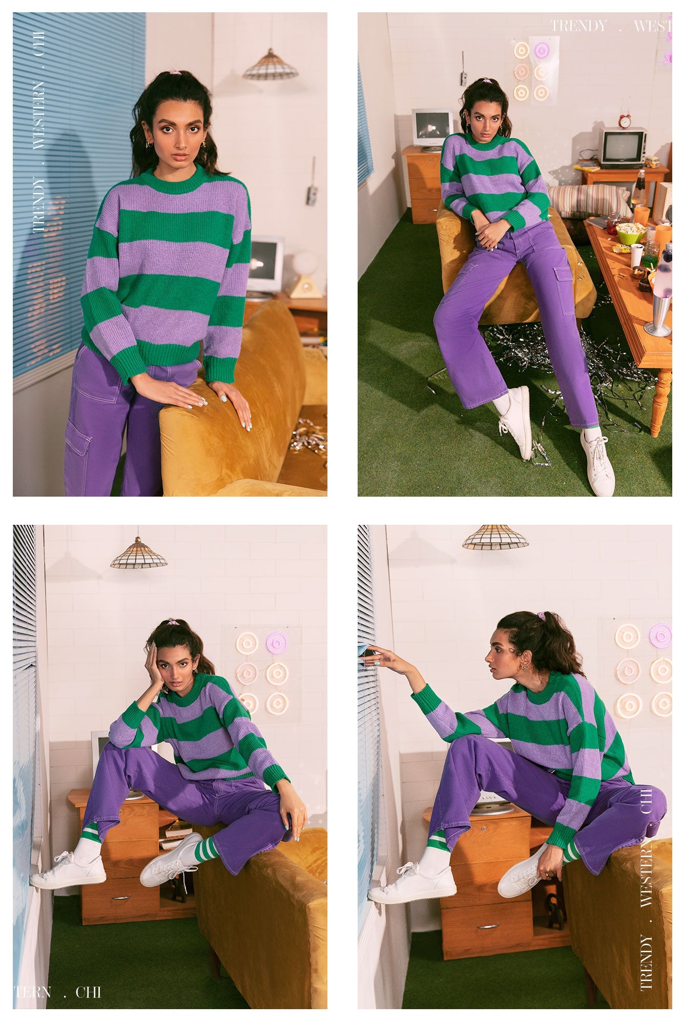 Ethnic - STRIPED KNIT SWEATER (E0537/108/510)