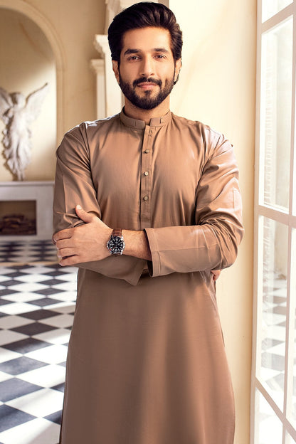 Dyed Ribbed Cotton Kurta