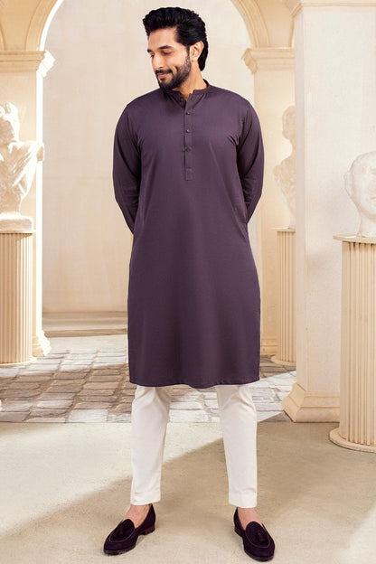 Embroidered Ribbed Cotton Kurta