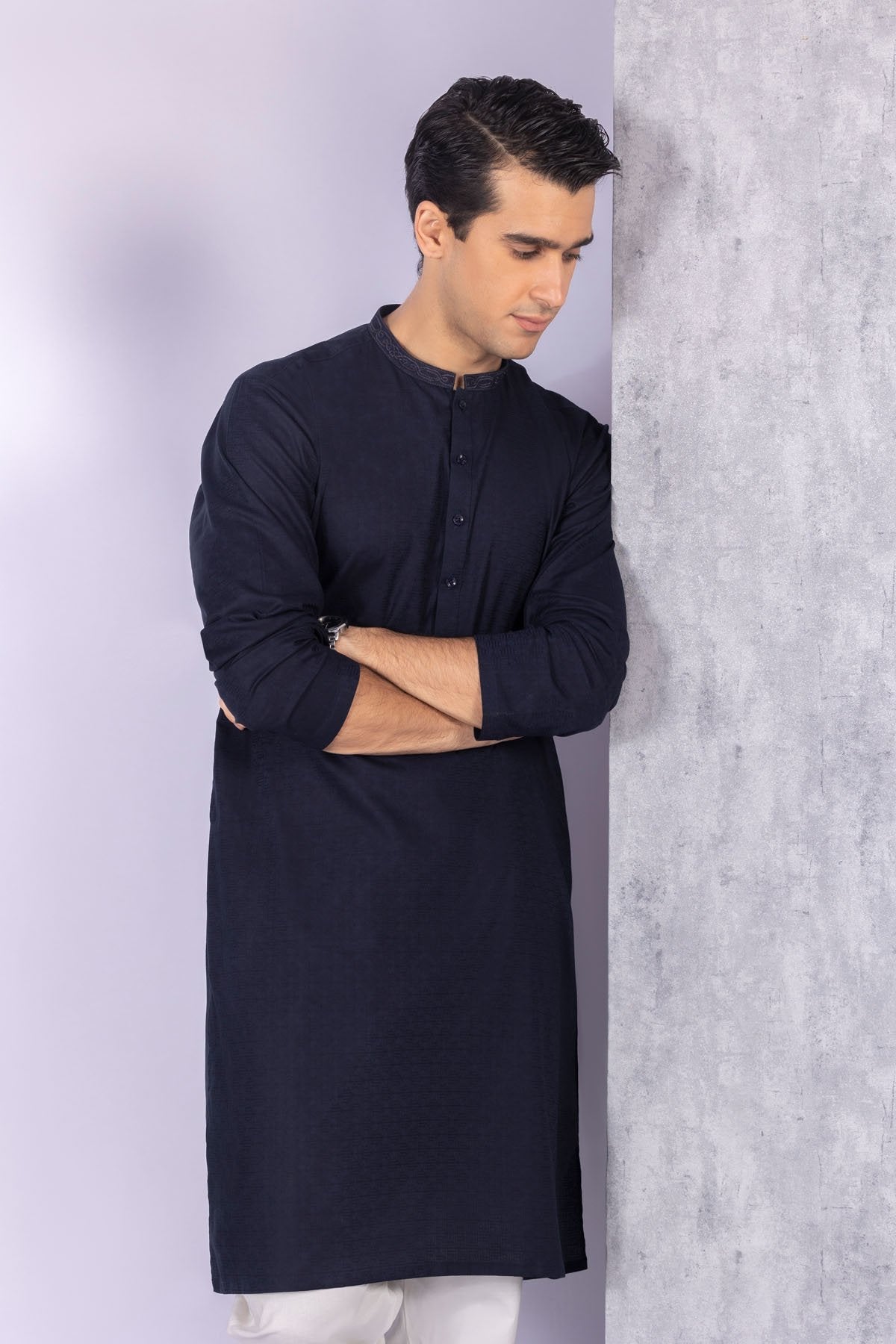 Dyed Jacquard Kurta