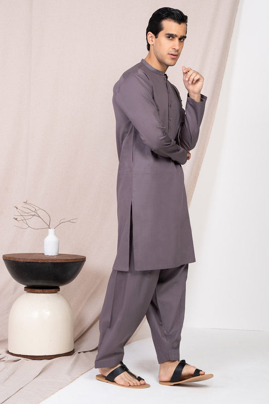 Dyed Ribbed Cotton Shalwar Kameez