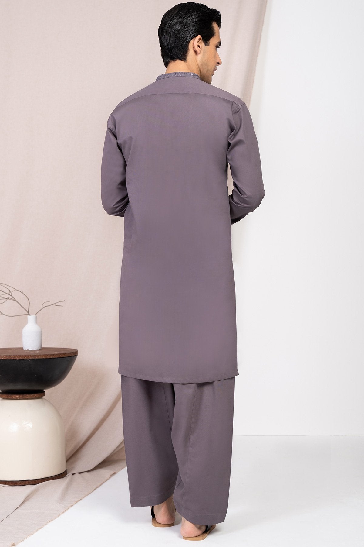 Dyed Ribbed Cotton Shalwar Kameez
