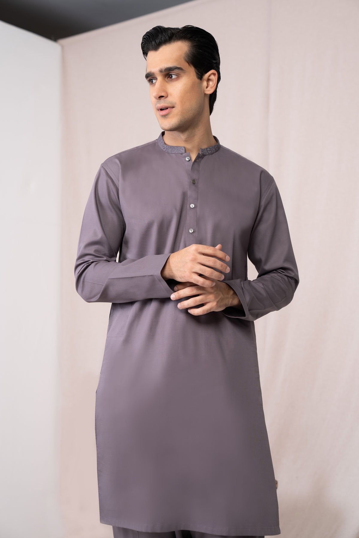 Dyed Ribbed Cotton Shalwar Kameez