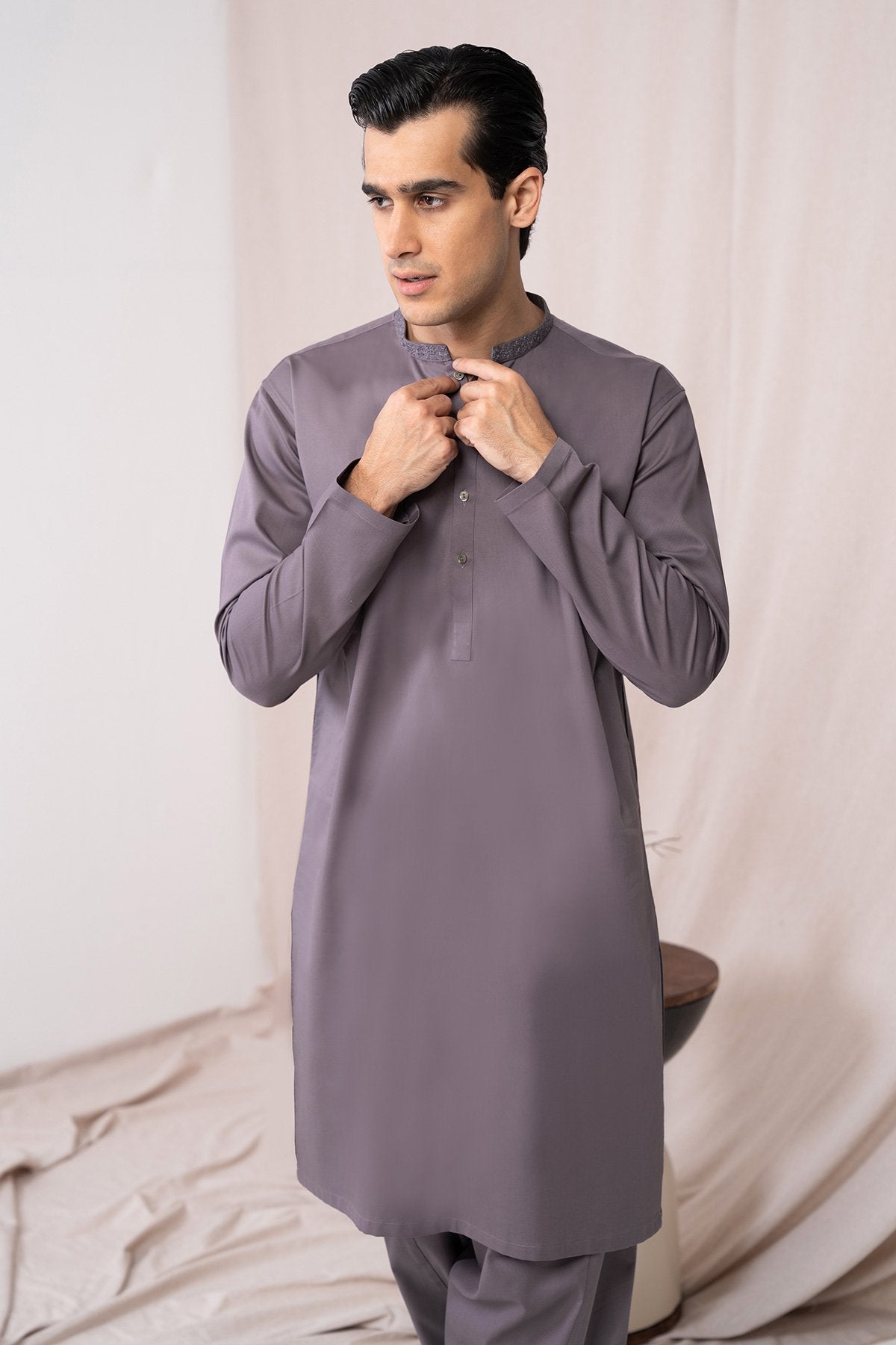 Dyed Ribbed Cotton Shalwar Kameez