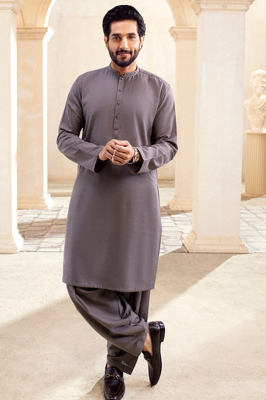 Dyed Embroidered Khaddar Shalwar Kameez