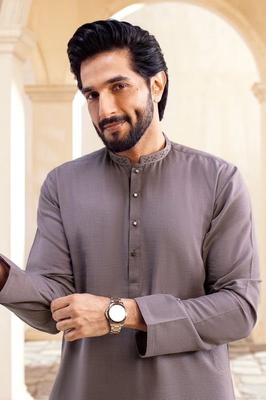 Dyed Embroidered Khaddar Shalwar Kameez