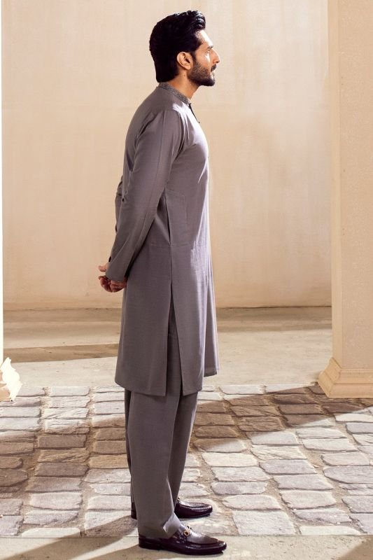 Dyed Embroidered Khaddar Shalwar Kameez
