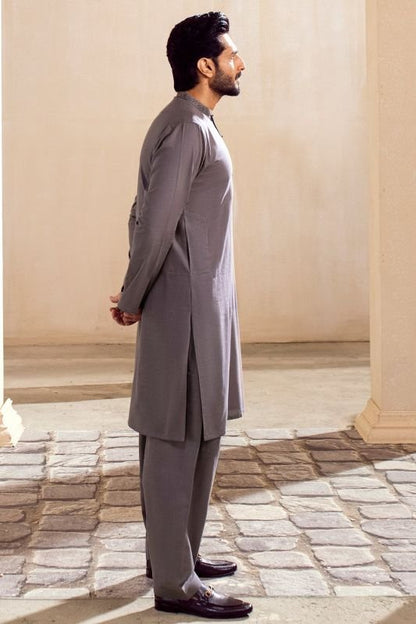 Dyed Embroidered Khaddar Shalwar Kameez