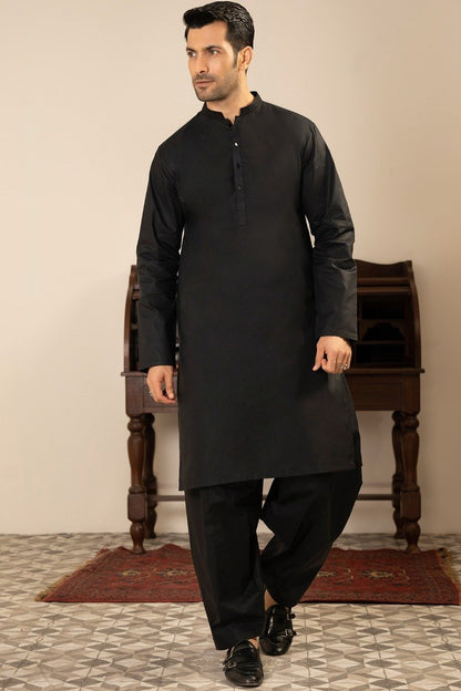 Dyed Embroidered Latha Shalwar Kameez