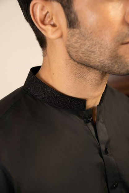 Dyed Embroidered Latha Shalwar Kameez