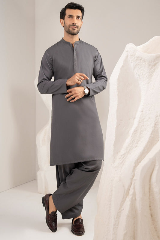 Embroidered Ribbed Cotton Shalwar Kameez