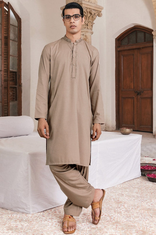 Dyed Embroidered Blended Shalwar Kameez