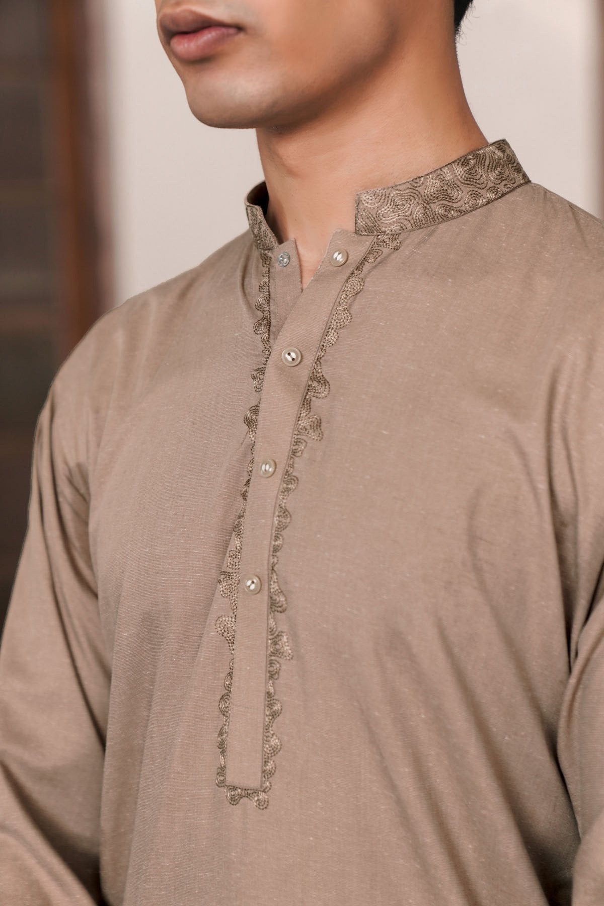 Dyed Embroidered Blended Shalwar Kameez