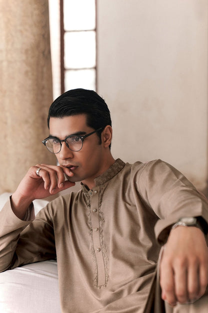 Dyed Embroidered Blended Shalwar Kameez