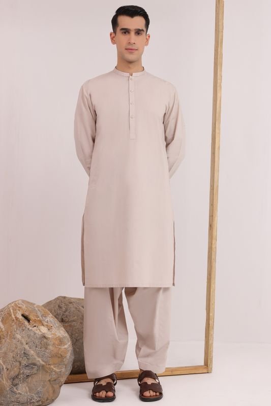 Dyed Embroidered Cotton Shalwar Kameez