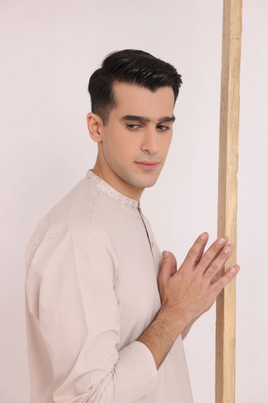 Dyed Embroidered Cotton Shalwar Kameez
