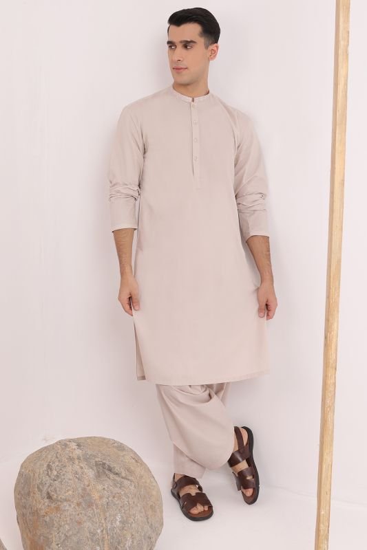 Dyed Embroidered Cotton Shalwar Kameez
