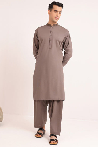 Embroidered Ribbed Cotton Shalwar Kameez
