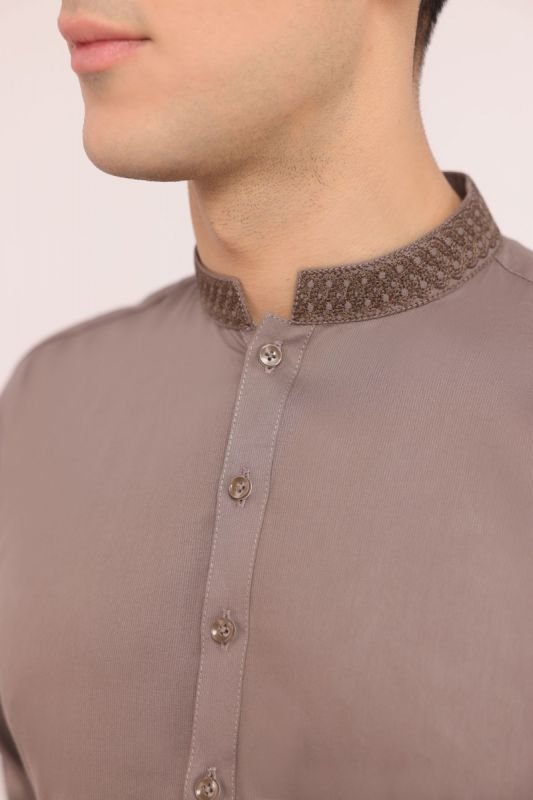 Embroidered Ribbed Cotton Shalwar Kameez