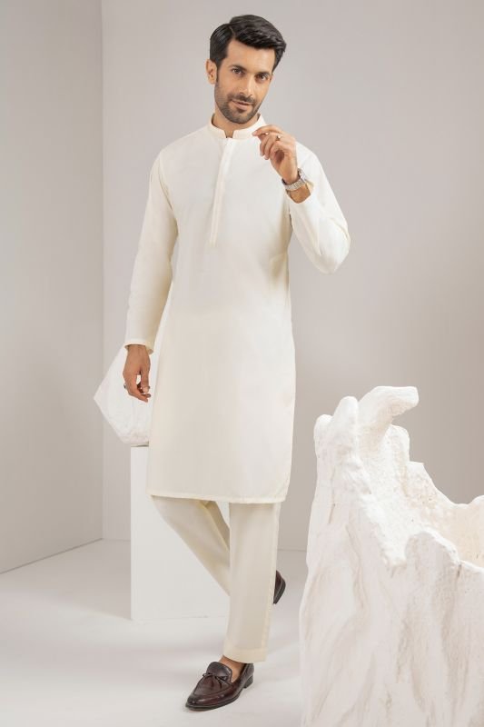 Dyed Embroidered Blended Shalwar Kameez