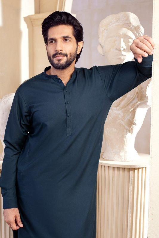 Dyed Embroidered Blended Shalwar Kameez