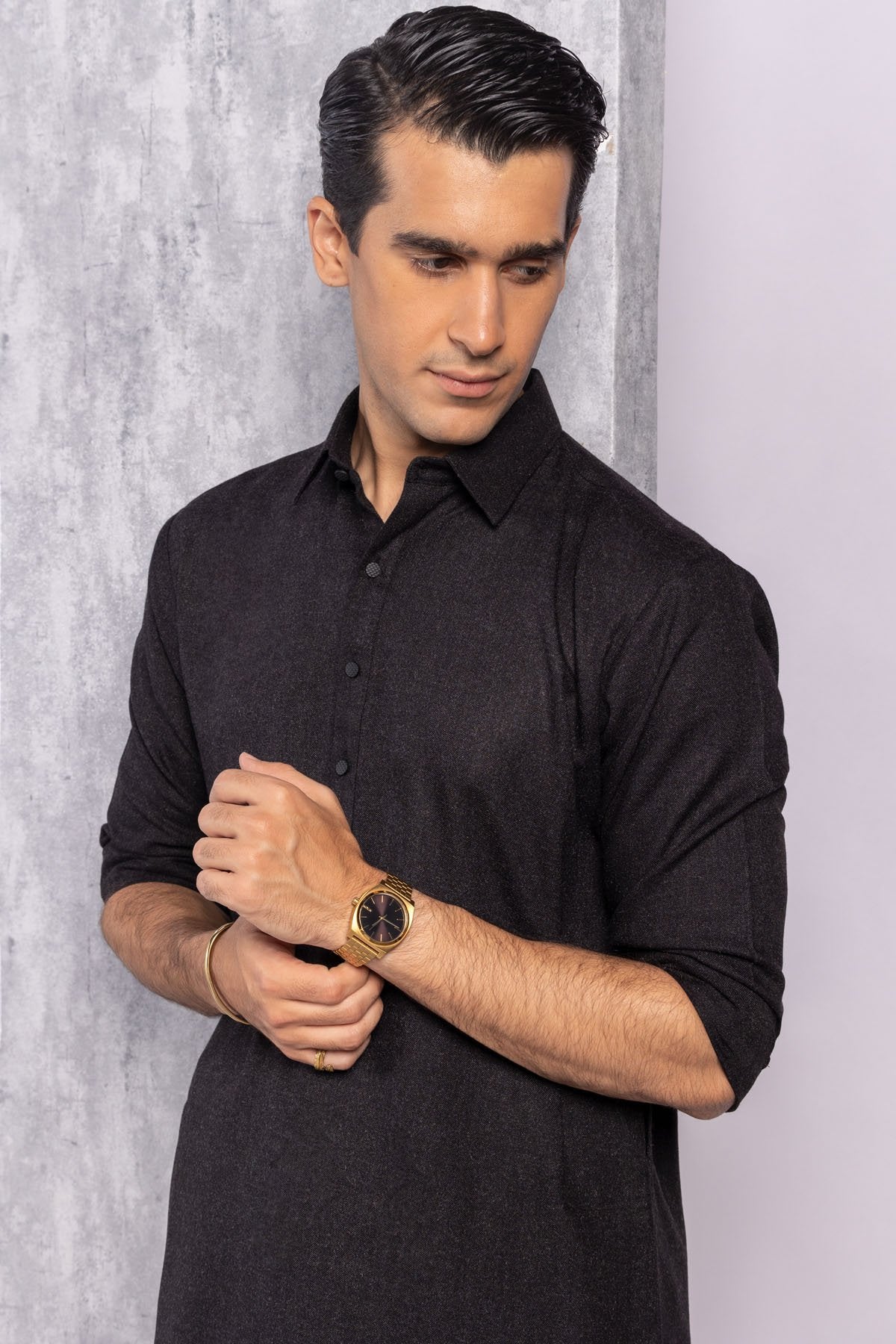 Dyed Wool Blend Shalwar Kameez