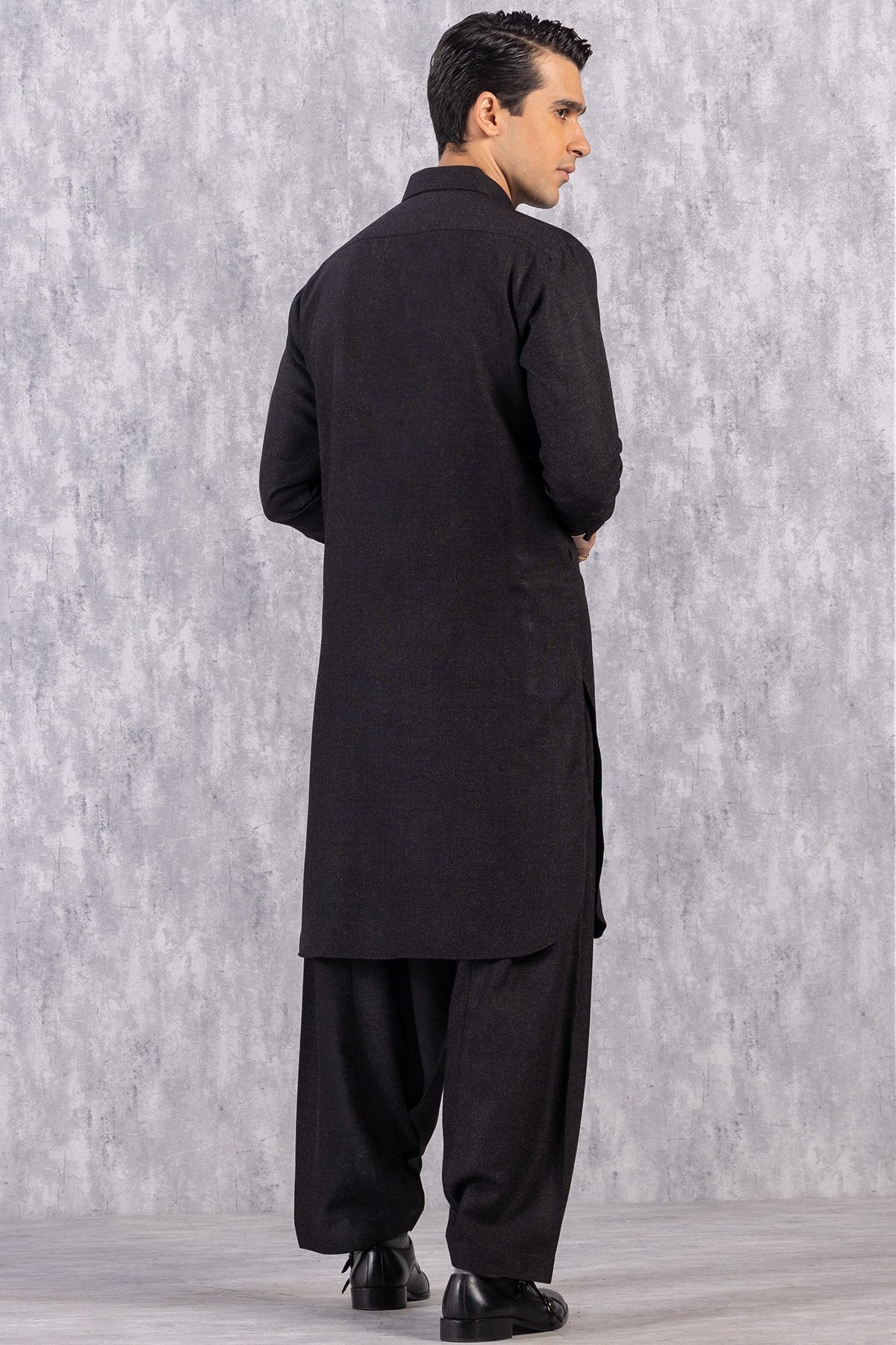 Dyed Wool Blend Shalwar Kameez