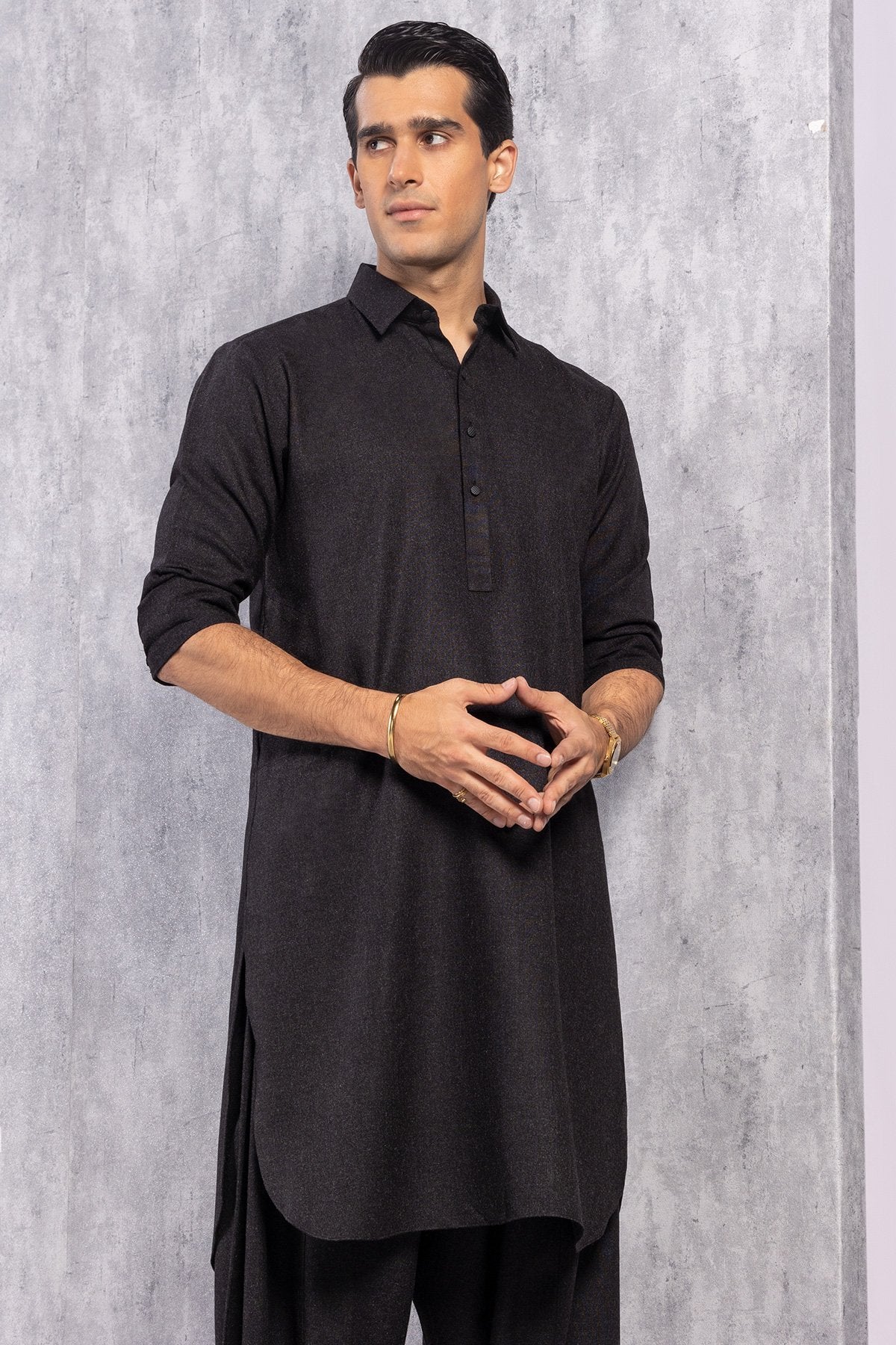 Dyed Wool Blend Shalwar Kameez