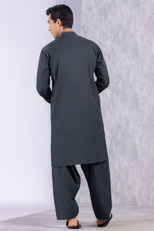 Dyed Embroidered Khaddar Shalwar Kameez