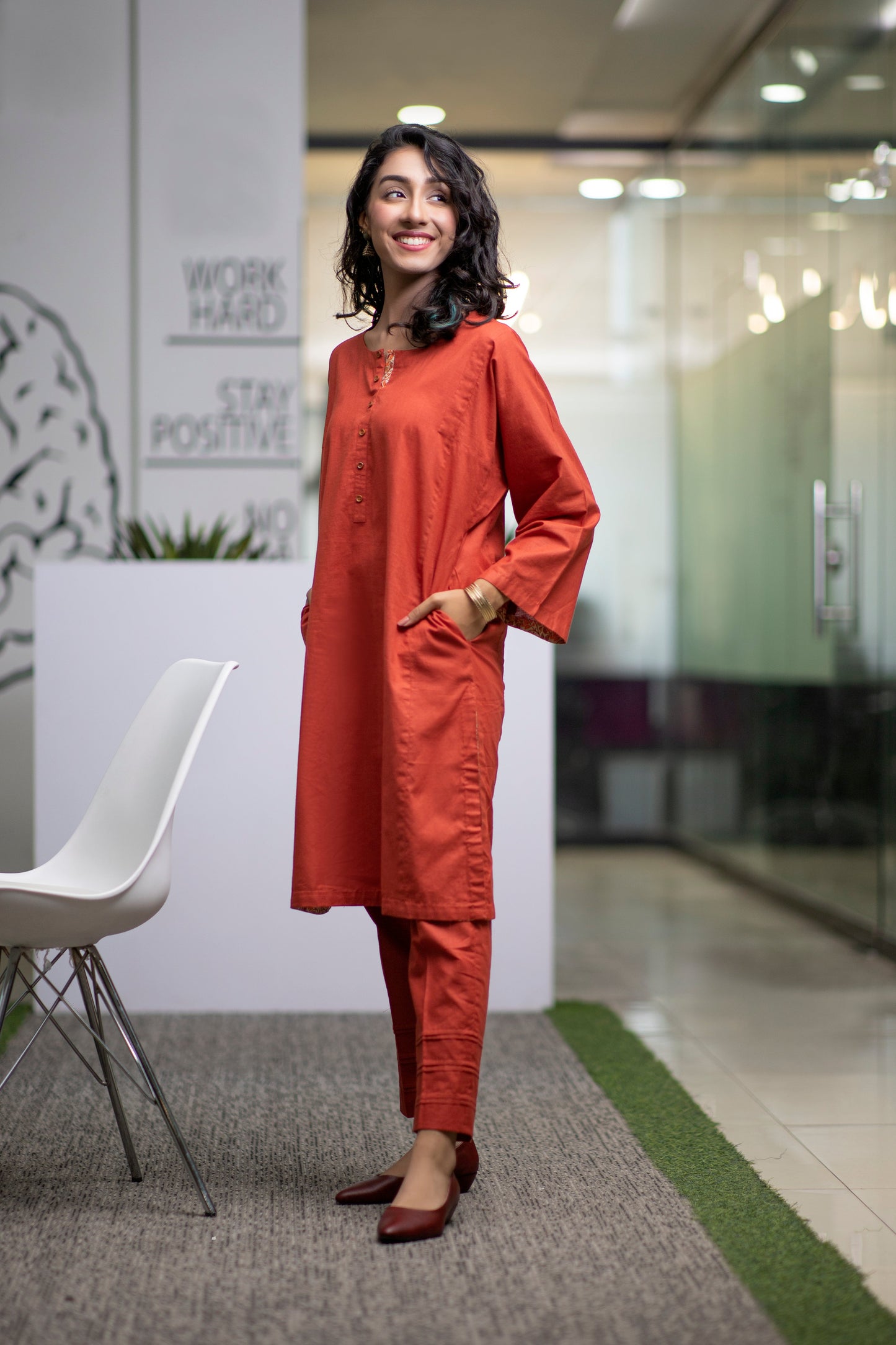 Eraj Hussain - Monday Mahogani - Brick Kurta - Stitched