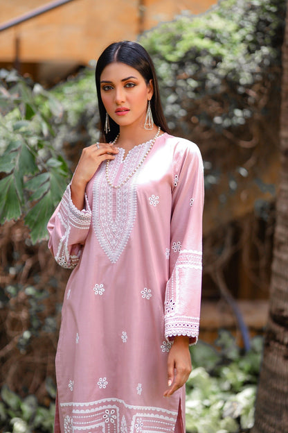 Bareeq Outfits - KAASNI EMBROIDERED CHIKANKARI 3-PIECE SUIT