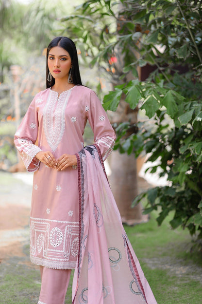 Bareeq Outfits - KAASNI EMBROIDERED CHIKANKARI 3-PIECE SUIT