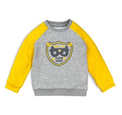 Cuddle & Cradle - Fleece Sweatshirt and Trouser set (Gray & Yellow)