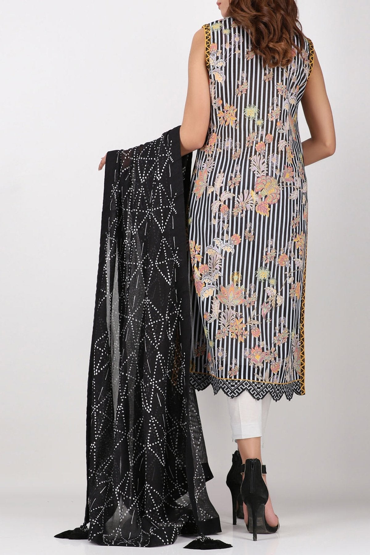 Alkaram - Printed Cotton Net Dupatta