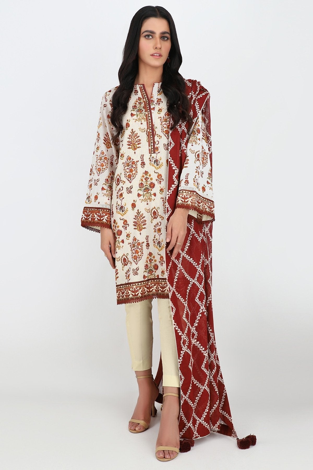 Alkaram - Printed Cotton Net Dupatta