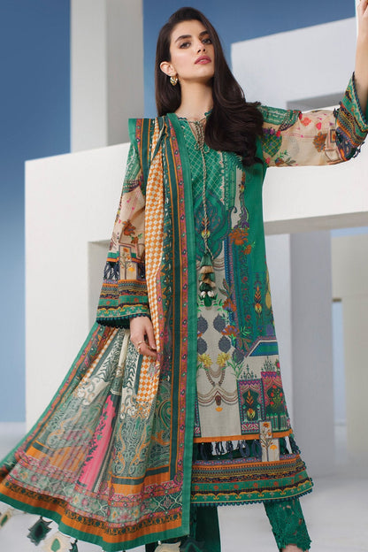 Alkaram - 3 Pc Digital Brochia Lawn Suit With Digital Brochia Dupatta