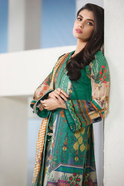 Alkaram - 3 Pc Digital Brochia Lawn Suit With Digital Brochia Dupatta